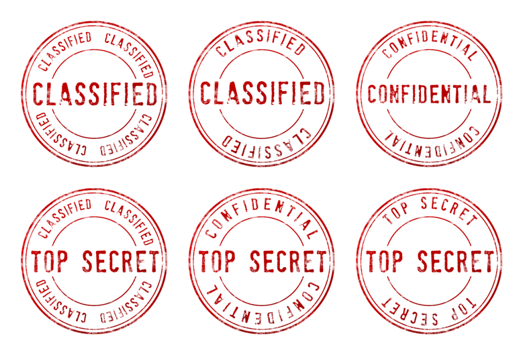 top secret, confidential, classified