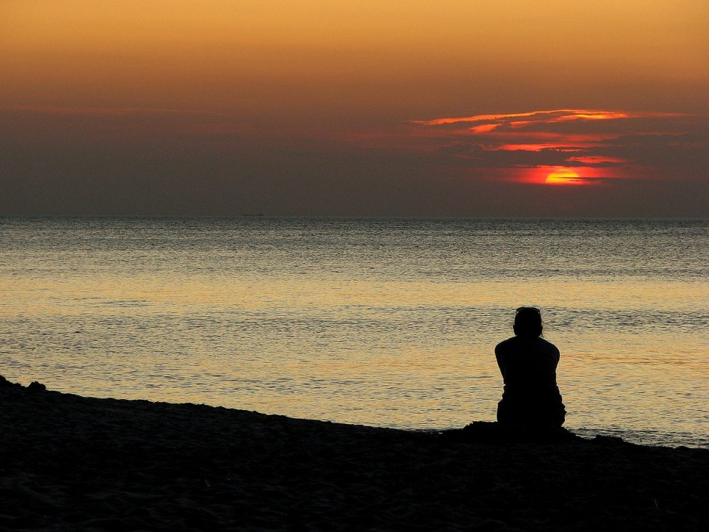 sunset, sea, the baltic sea